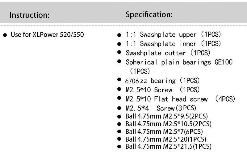 Nimbus 550 1:1 Swashplate XL52H04-2 v2