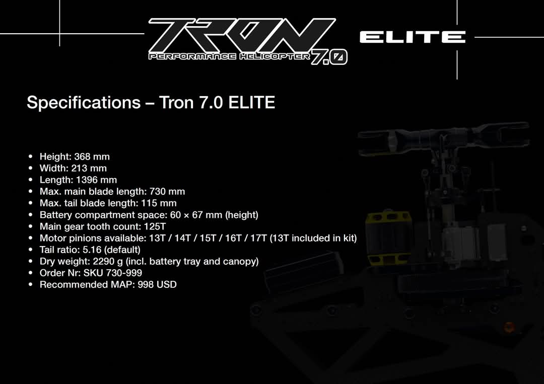 Introducing the Tron 7.0 ELITE product information. Release date is set to 31.10.2025