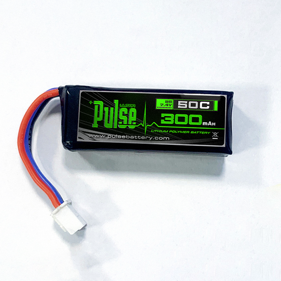 Pulse 300 mAh 7.4V 2S LiPo Battery 50C - JST-XH