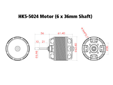 Scorpion HK5-5024-535kv (6 x 36mm shaft)