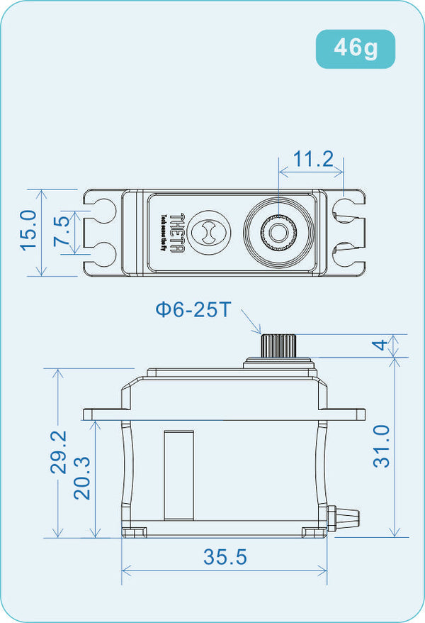 THETA Sabre-C1 NFC HV Mini Brushless Servo