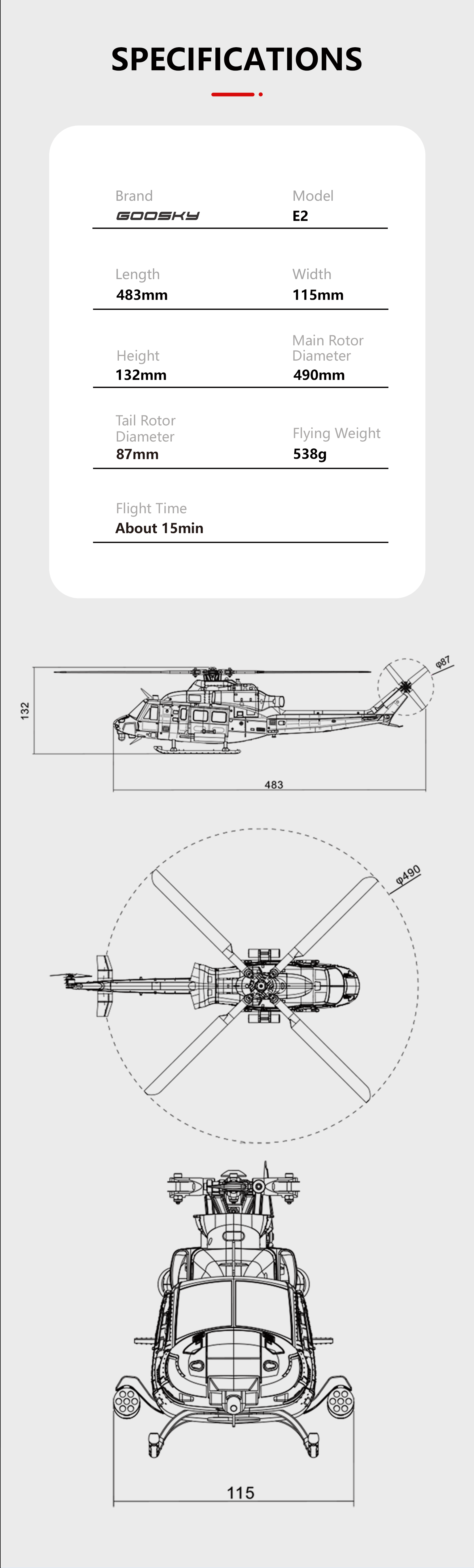 Goosky E2 Scale Helicopter RTF